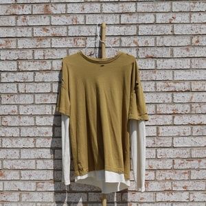 Urban Outfitters Distressed Double Layer Shirt
